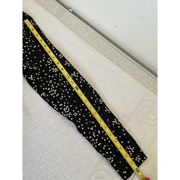 Solitaire Anthropology Black Stars Gold Roll Tab Long Sleeve Size Medium Button - Picture 16 of 16